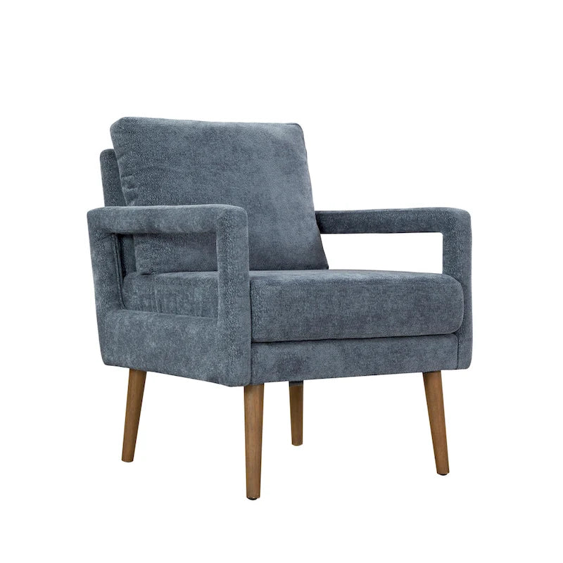 Fauteuil rembourré en chenille bleu 25,98 avec coussin moelleux