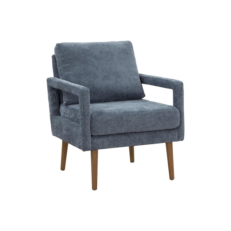 Fauteuil rembourré en chenille bleu 25,98 avec coussin moelleux