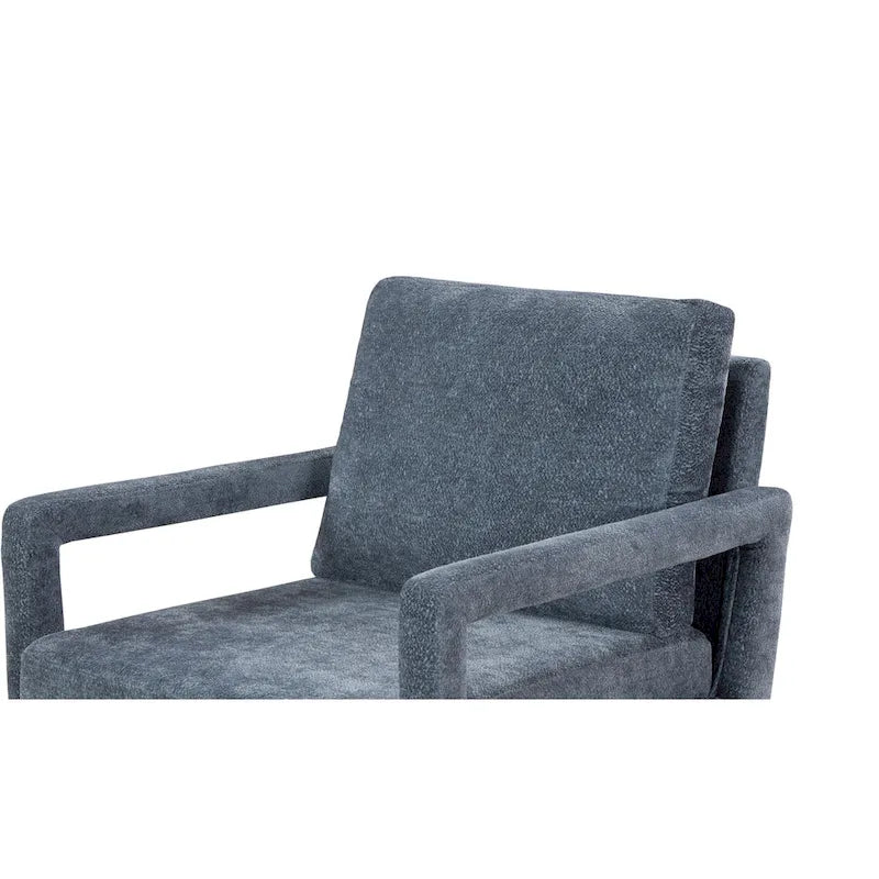 Fauteuil rembourré en chenille bleu 25,98 avec coussin moelleux