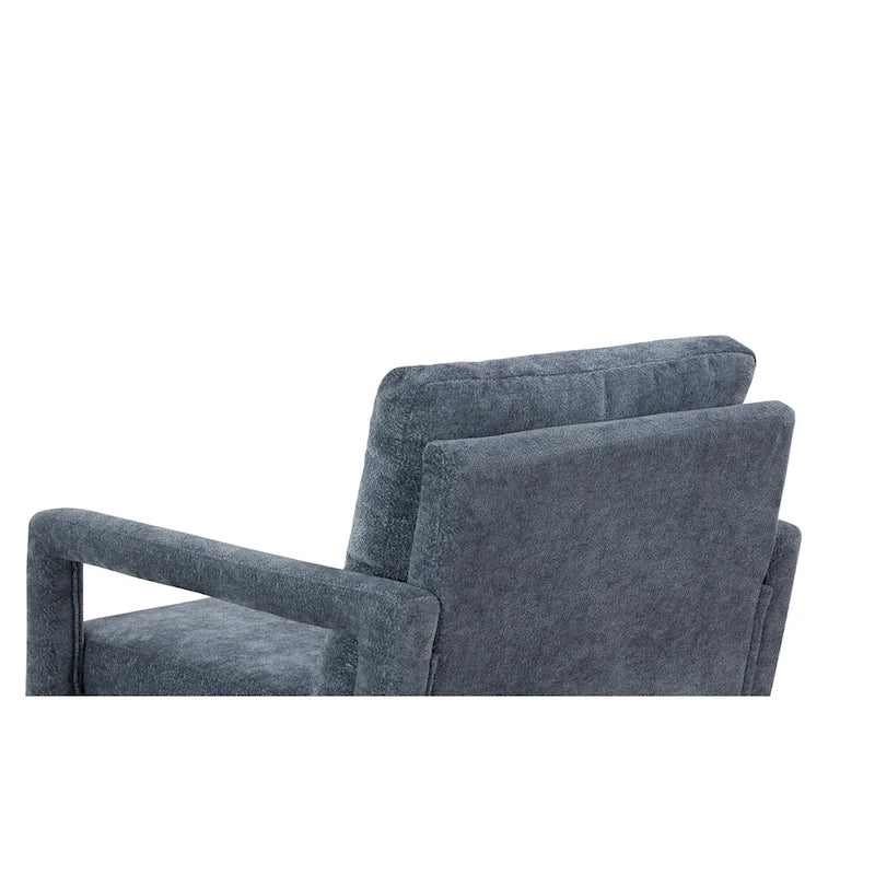 Fauteuil rembourré en chenille bleu 25,98 avec coussin moelleux