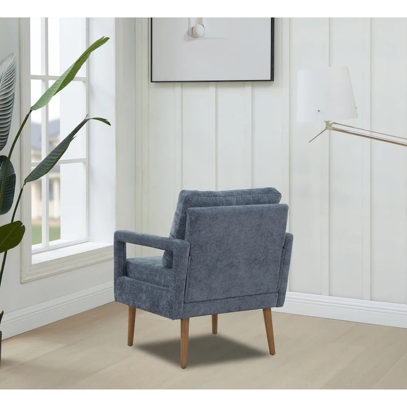 Fauteuil rembourré en chenille bleu 25,98 avec coussin moelleux