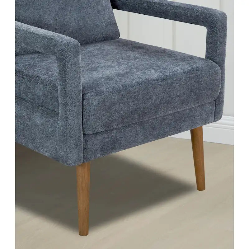 Fauteuil rembourré en chenille bleu 25,98 avec coussin moelleux