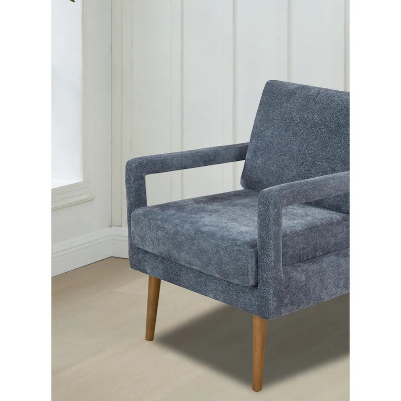 Fauteuil rembourré en chenille bleu 25,98 avec coussin moelleux