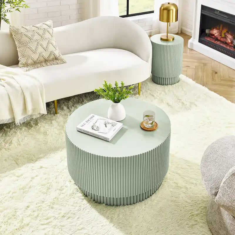 Table Basse H-Barrel de 40 cm, Style Nordique, Design Simple, Adaptée à Une Utilisation Intérieure Et Extérieure, Matériau Oxyde De Magnésium