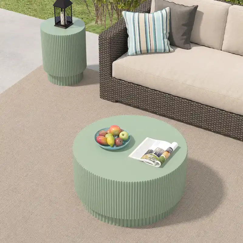 Table Basse H-Barrel de 40 cm, Style Nordique, Design Simple, Adaptée à Une Utilisation Intérieure Et Extérieure, Matériau Oxyde De Magnésium