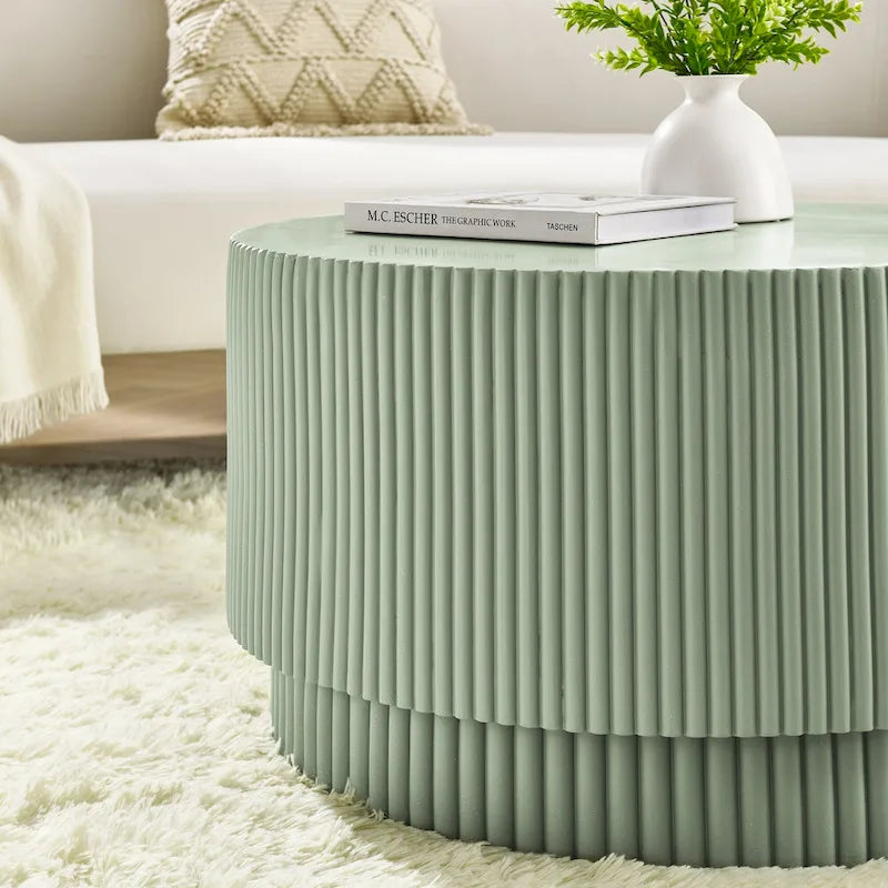 Table Basse H-Barrel de 40 cm, Style Nordique, Design Simple, Adaptée à Une Utilisation Intérieure Et Extérieure, Matériau Oxyde De Magnésium