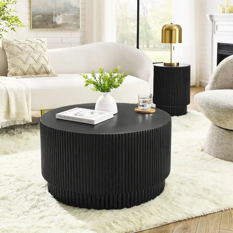Table Basse H-Barrel de 40 cm, Style Nordique, Design Simple, Adaptée à Une Utilisation Intérieure Et Extérieure, Matériau Oxyde De Magnésium