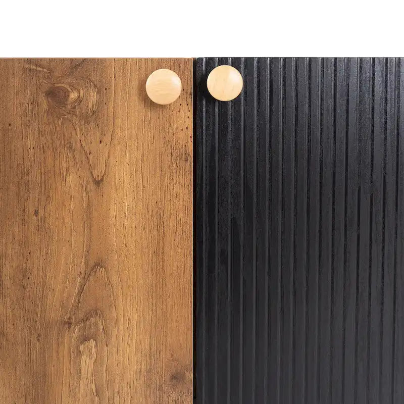 Meuble TV scandinave avec 3 armoires, console multimédia pour TV jusqu'à 70 pouces, meuble de rangement pour salon