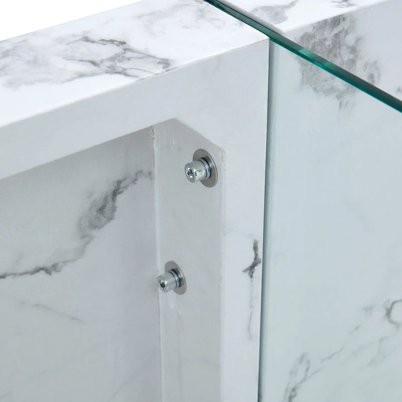 Table basse rectangulaire avec pieds en verre trempé, tables d'appoint en bois, tables basses en bois pour salon, salle de réception