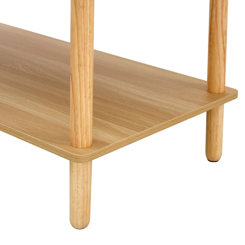 Table basse de 39 pouces avec pieds en hévéa à 2 niveaux