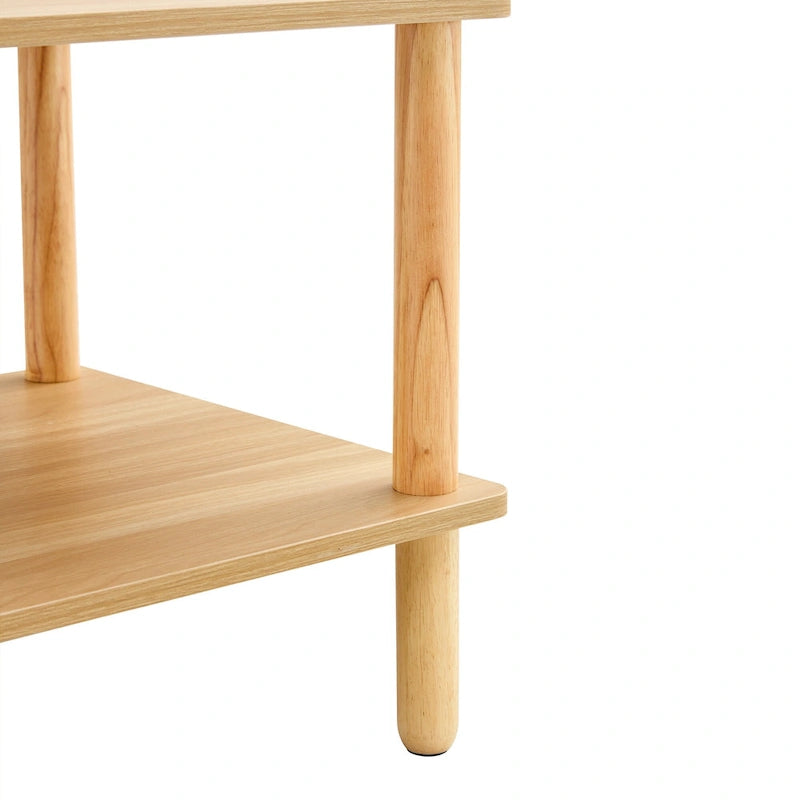 Table basse de 39 pouces avec pieds en hévéa à 2 niveaux