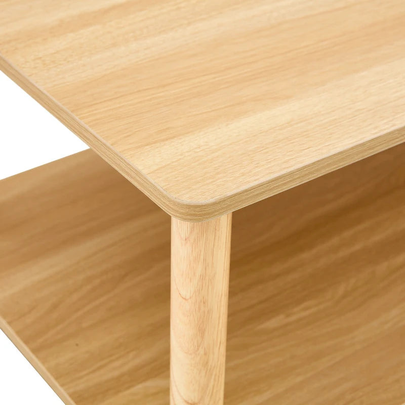 Table basse de 39 pouces avec pieds en hévéa à 2 niveaux