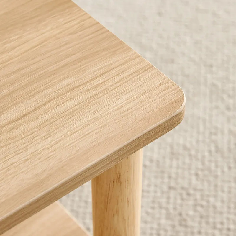 Table basse de 39 pouces avec pieds en hévéa à 2 niveaux