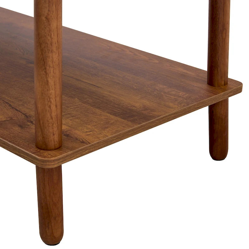 Table basse de 39 pouces avec pieds en hévéa à 2 niveaux