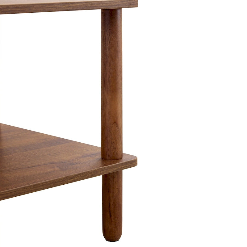 Table basse de 39 pouces avec pieds en hévéa à 2 niveaux