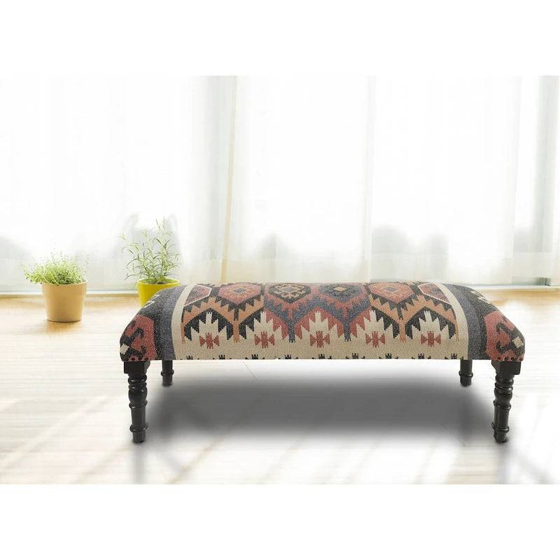 Banc rectangulaire multicolore de style du sud-ouest 47