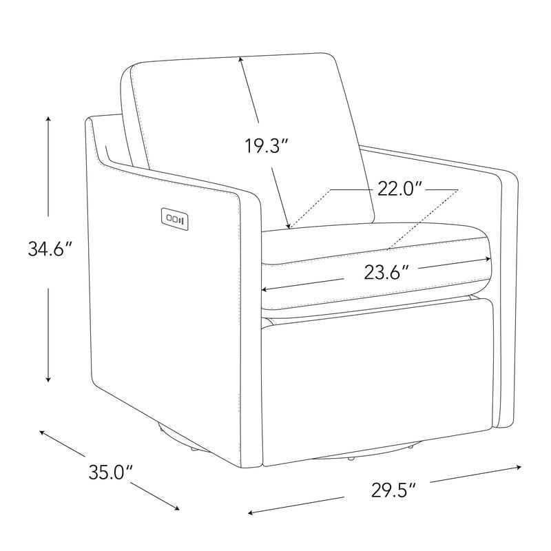 Fauteuil pivotant électrique avec repose-pieds inclinable