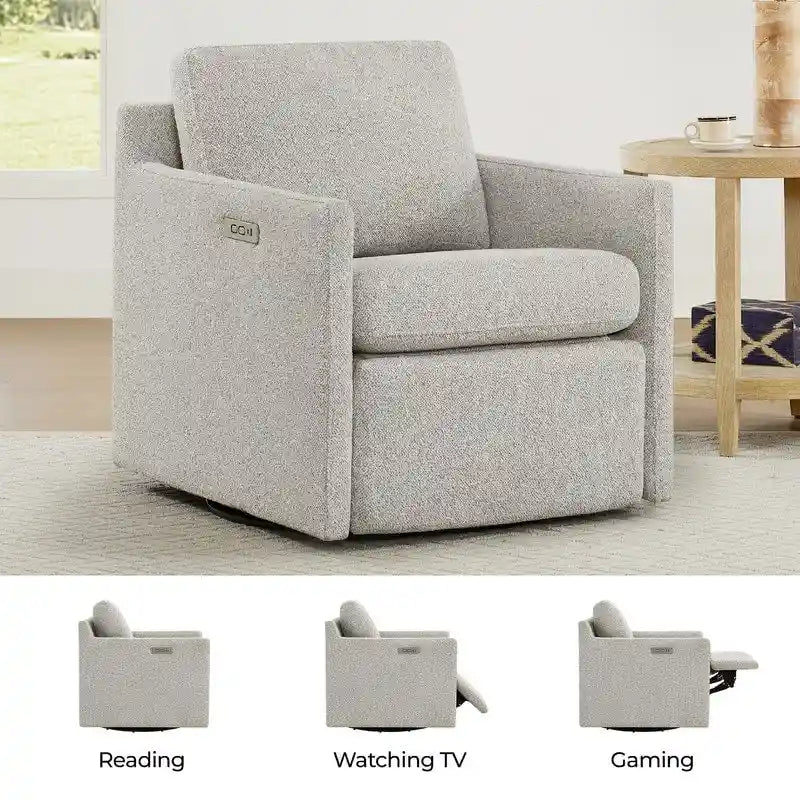 Fauteuil pivotant électrique avec repose-pieds inclinable