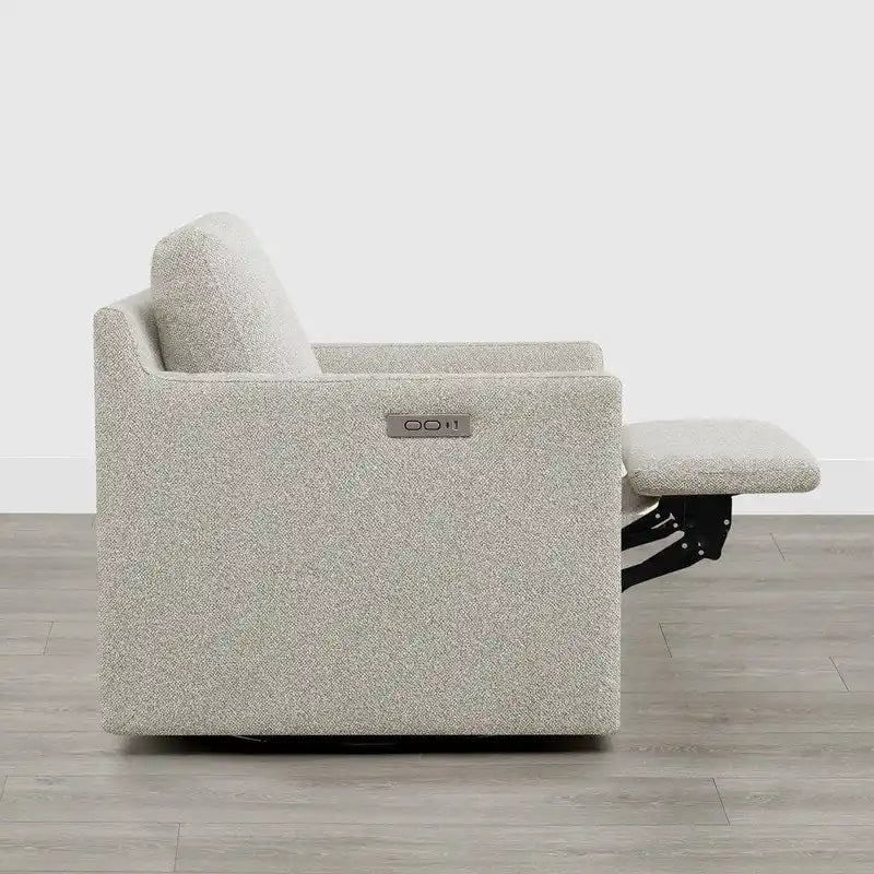 Fauteuil pivotant électrique avec repose-pieds inclinable