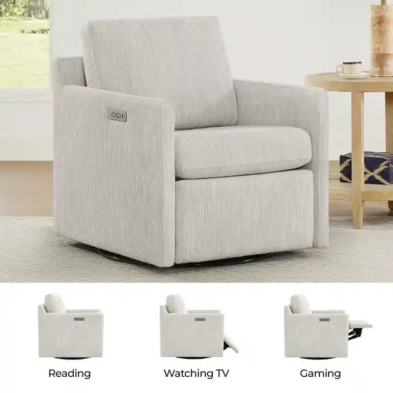 Fauteuil pivotant électrique avec repose-pieds inclinable