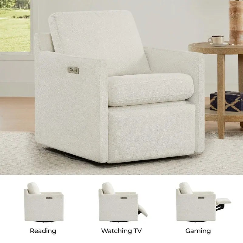 Fauteuil pivotant électrique avec repose-pieds inclinable