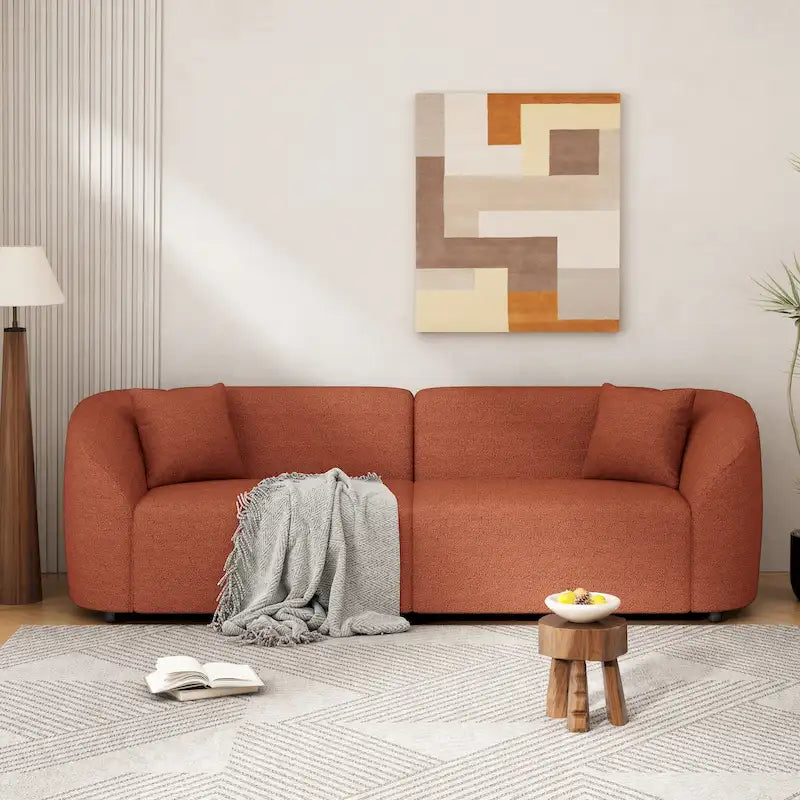 Canapé 3 places incurvé de 87,5 pouces au design sculptural et ergonomique