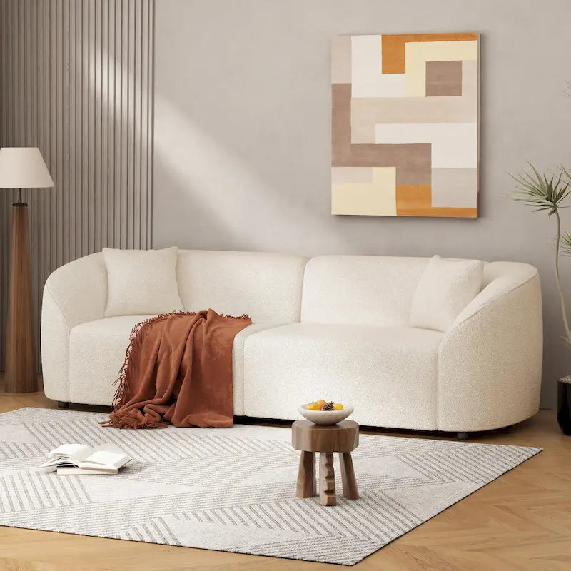 Canapé 3 places incurvé de 87,5 pouces au design sculptural et ergonomique