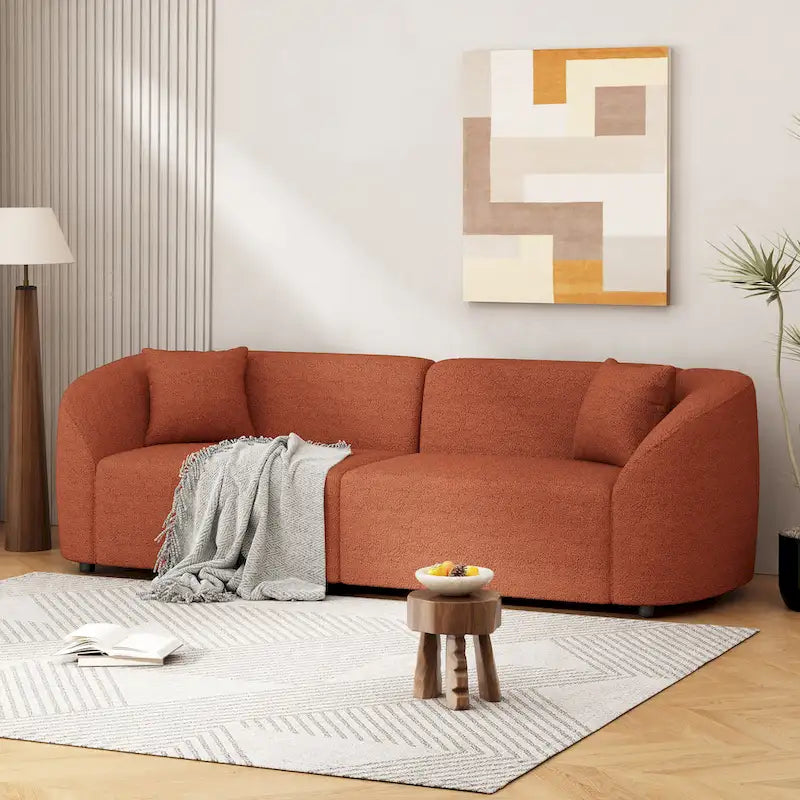Canapé 3 places incurvé de 87,5 pouces au design sculptural et ergonomique