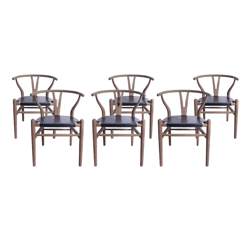 Chaises de salle à manger en bois gris (lot de 6).