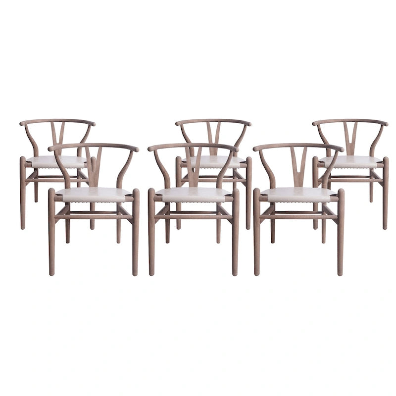 Chaises de salle à manger en bois gris (lot de 6).