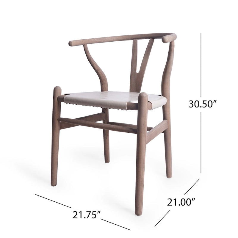 Chaises de salle à manger en bois gris (lot de 6).