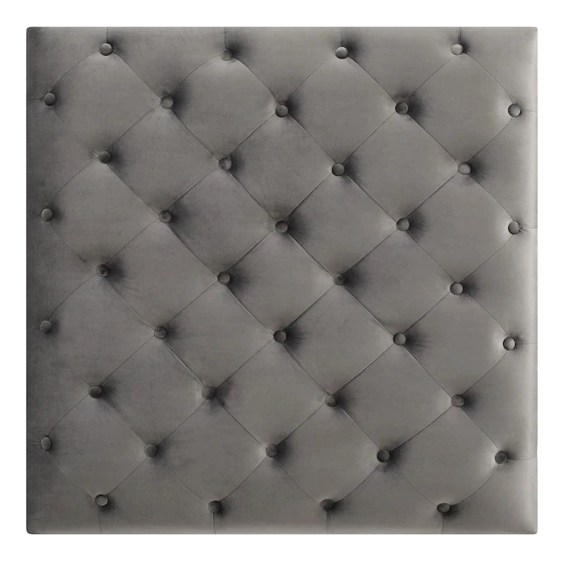 Grand pouf capitonné en velours