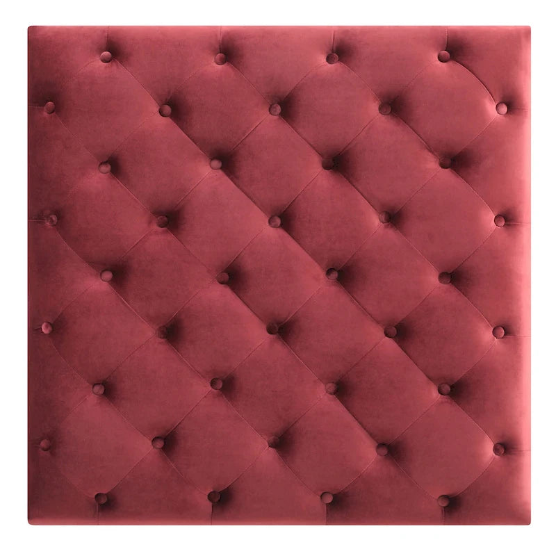 Grand pouf capitonné en velours