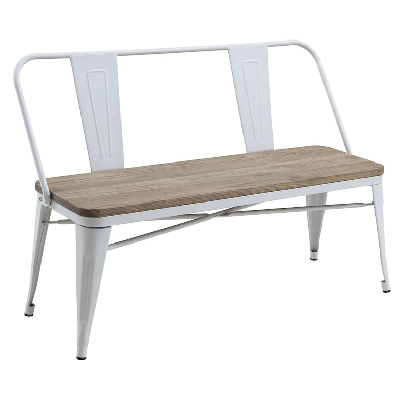 Tabouret de bar industriel en métal de 120 cm avec dossier