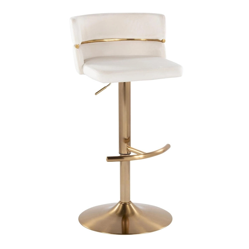 Tabouret de bar réglable avec repose-pieds en T arrondi (lot de 2)