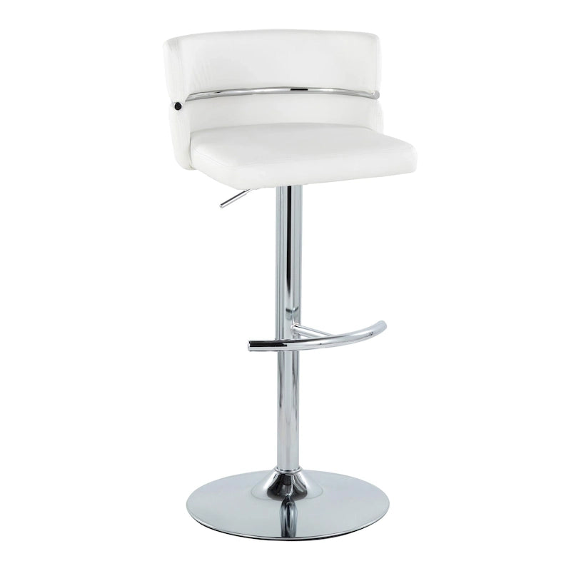 Tabouret de bar réglable avec repose-pieds en T arrondi (lot de 2)