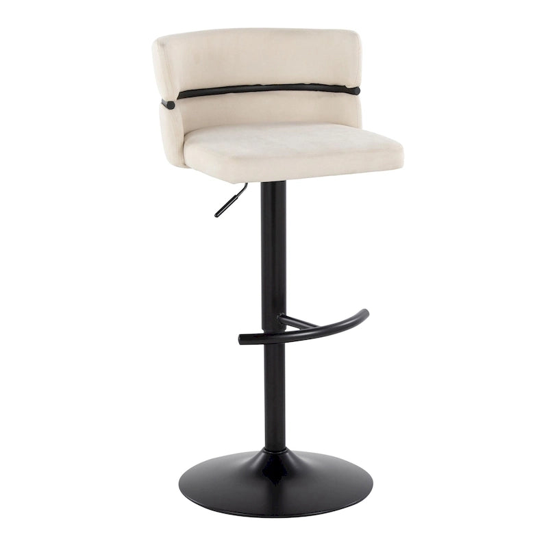 Tabouret de bar réglable avec repose-pieds en T arrondi (lot de 2)
