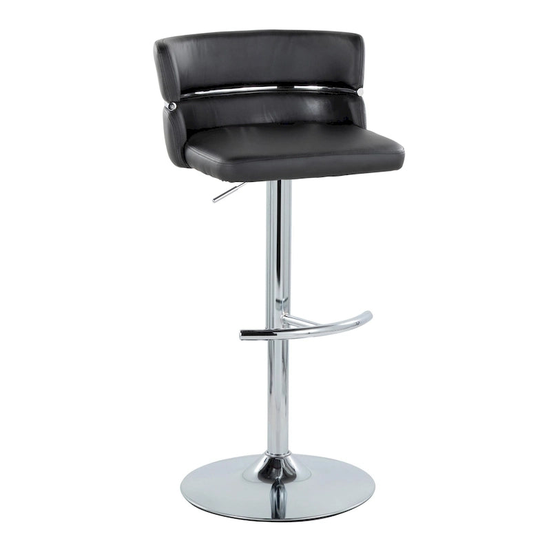 Tabouret de bar réglable avec repose-pieds en T arrondi (lot de 2)