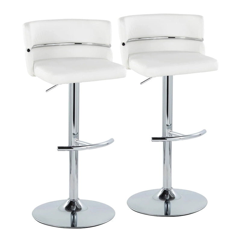 Tabouret de bar réglable avec repose-pieds en T arrondi (lot de 2)