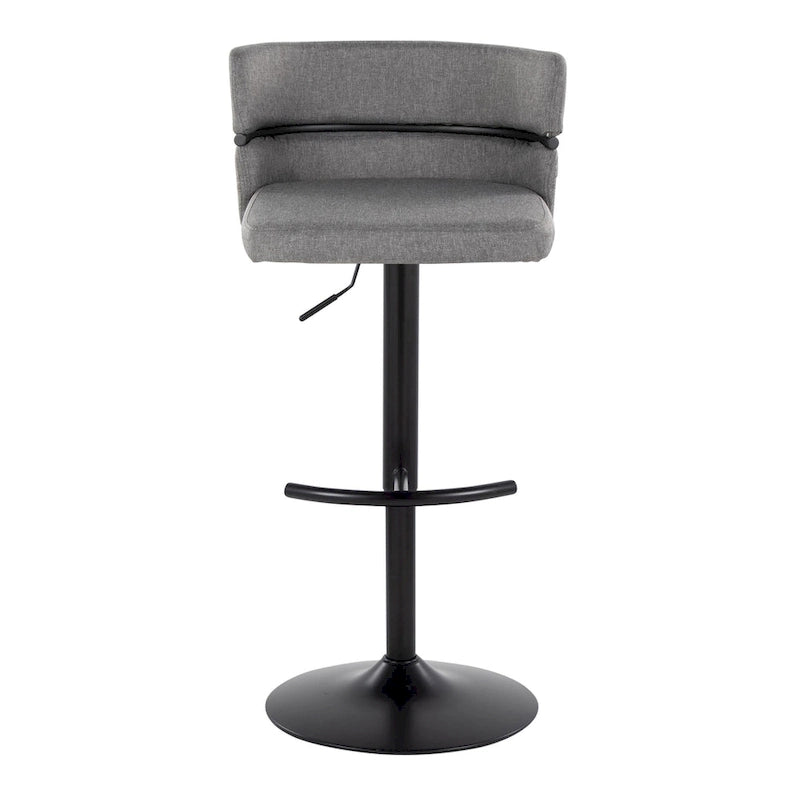 Tabouret de bar réglable avec repose-pieds en T arrondi (lot de 2)