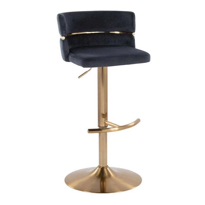 Tabouret de bar réglable avec repose-pieds en T arrondi (lot de 2)
