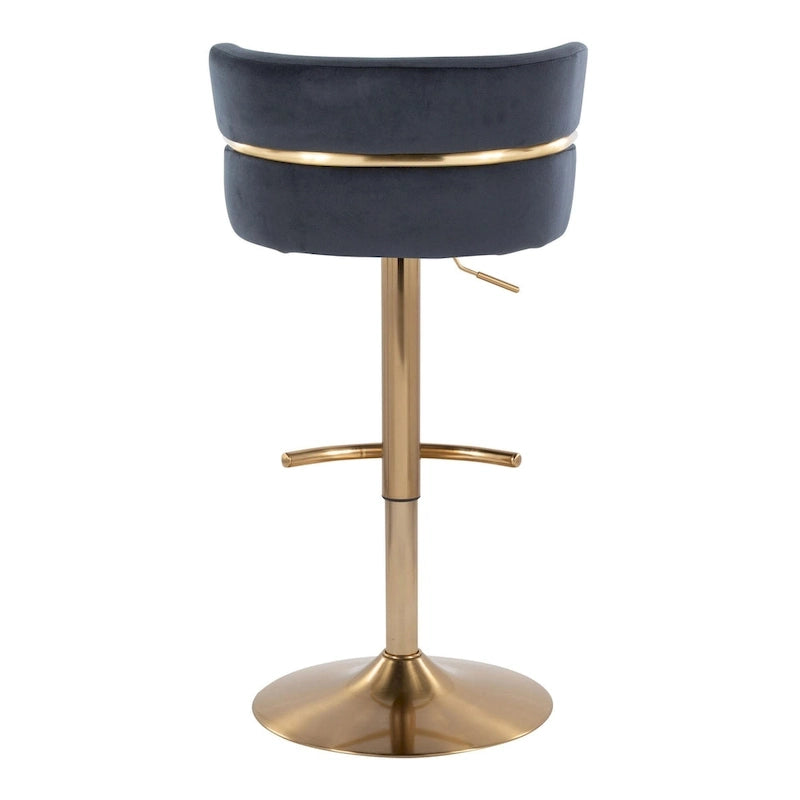 Tabouret de bar réglable avec repose-pieds en T arrondi (lot de 2)