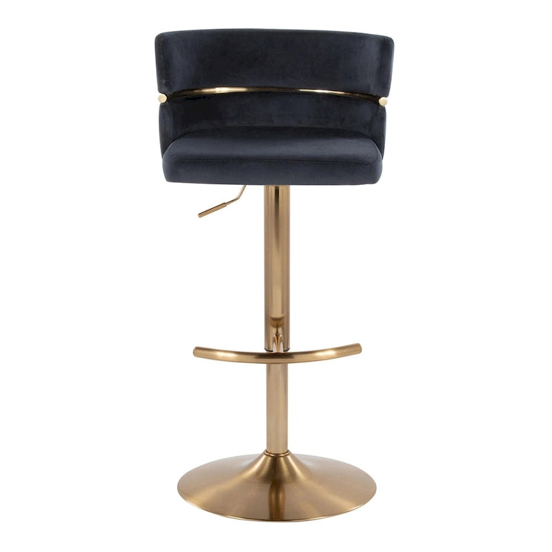 Tabouret de bar réglable avec repose-pieds en T arrondi (lot de 2)