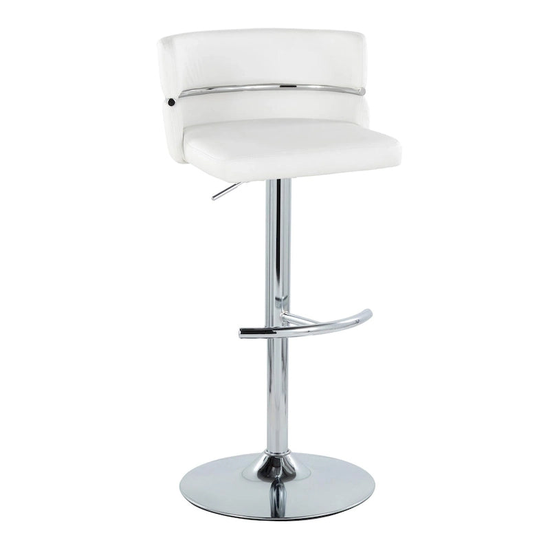 Tabouret de bar réglable avec repose-pieds en T arrondi (lot de 2)
