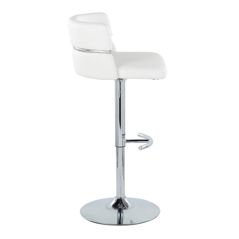 Tabouret de bar réglable avec repose-pieds en T arrondi (lot de 2)