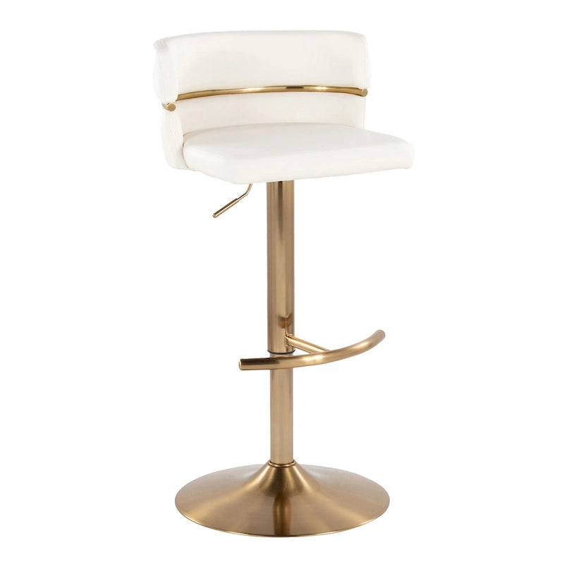 Tabouret de bar réglable avec repose-pieds en T arrondi (lot de 2)