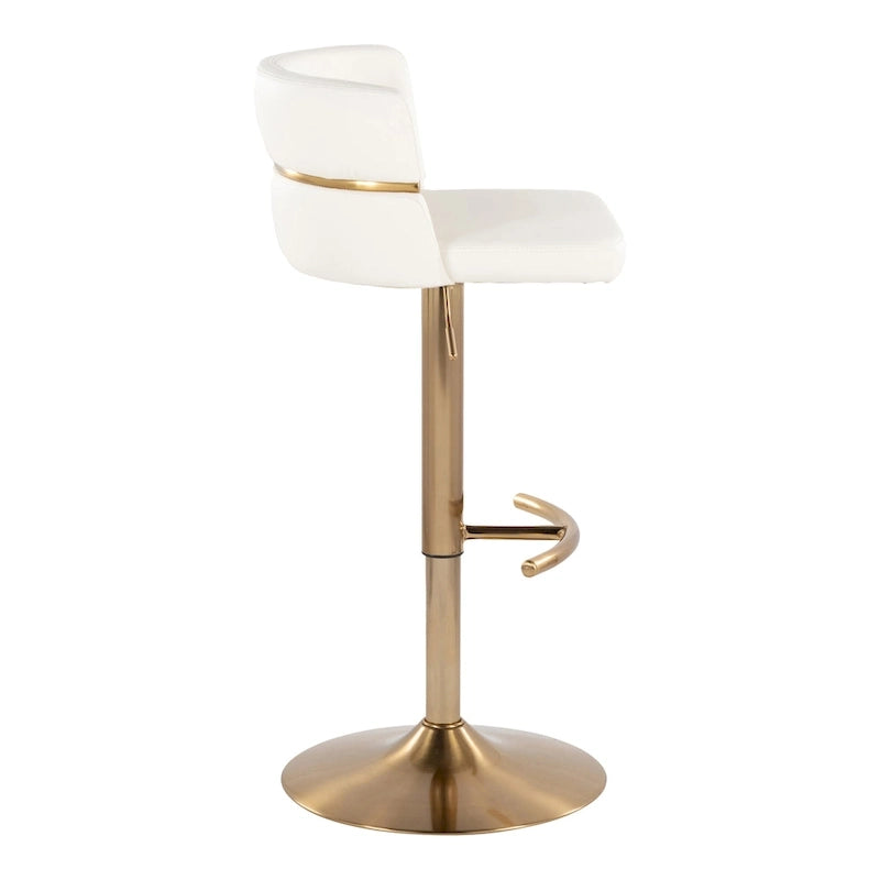 Tabouret de bar réglable avec repose-pieds en T arrondi (lot de 2)