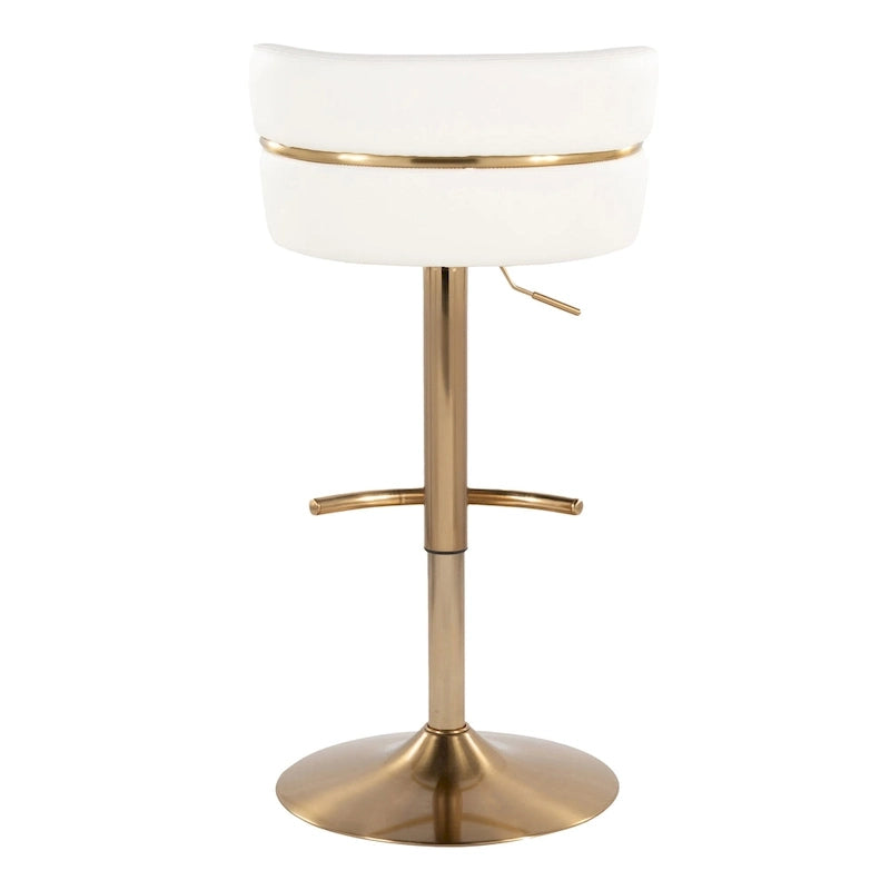 Tabouret de bar réglable avec repose-pieds en T arrondi (lot de 2)