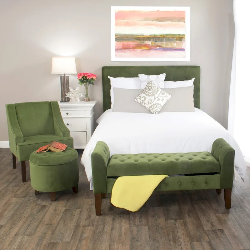 Fauteuil d'appoint en velours à accoudoirs arrondis