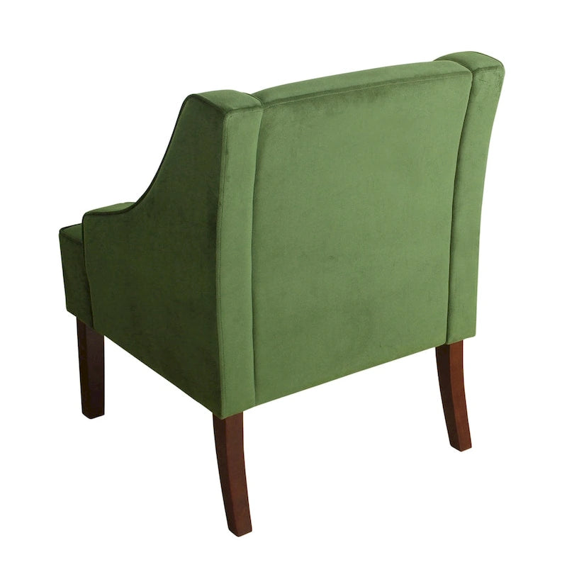 Fauteuil d'appoint en velours à accoudoirs arrondis